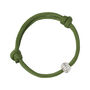 Silver Melon Bead And Green Paracord Bracelet, thumbnail 1 of 3