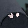 Mismatched Squirrel And Acorn Nut Stud Earrings In Sterling Silver, thumbnail 7 of 12