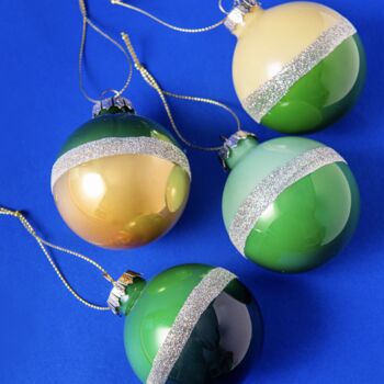 Vintage Two Tone Luxe Glitter Baubles, 5 of 6