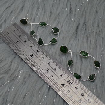 Tsavorite Green Garnet Earrings: Sterling Silver Hoop, 5 of 5