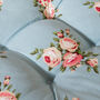 Set Of Two Duck Egg Blue Floral Seat Pads, thumbnail 3 of 7