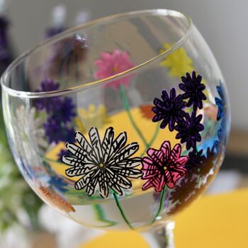 Wildflower Hand Painted Gin Glass, 2 of 8