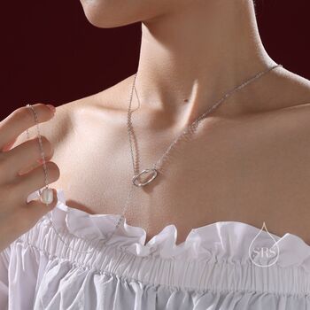 Organic Shape Baroque Pearl Pendant Lariat Necklace, 4 of 10