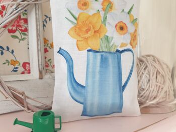 Daffodil Flower Illustration Fabric Gift Pillow, 3 of 12