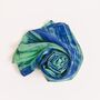 100% Mulberry Silk Scarf, Green And Blue, Aurora Borealis, thumbnail 6 of 9