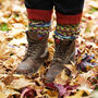 Fair Trade Fair Isle Handknit Waste Wool Legwarmers, thumbnail 2 of 12