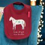 Personalised Nordic Horse First Christmas Bib, thumbnail 4 of 7