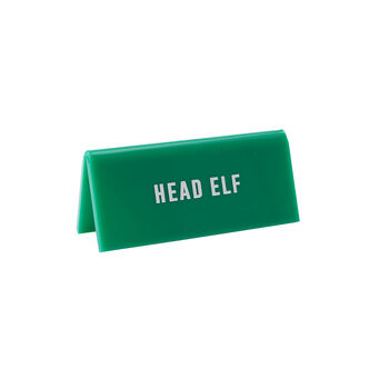 Green 'Head Elf' Christmas Desk Sign, 2 of 2