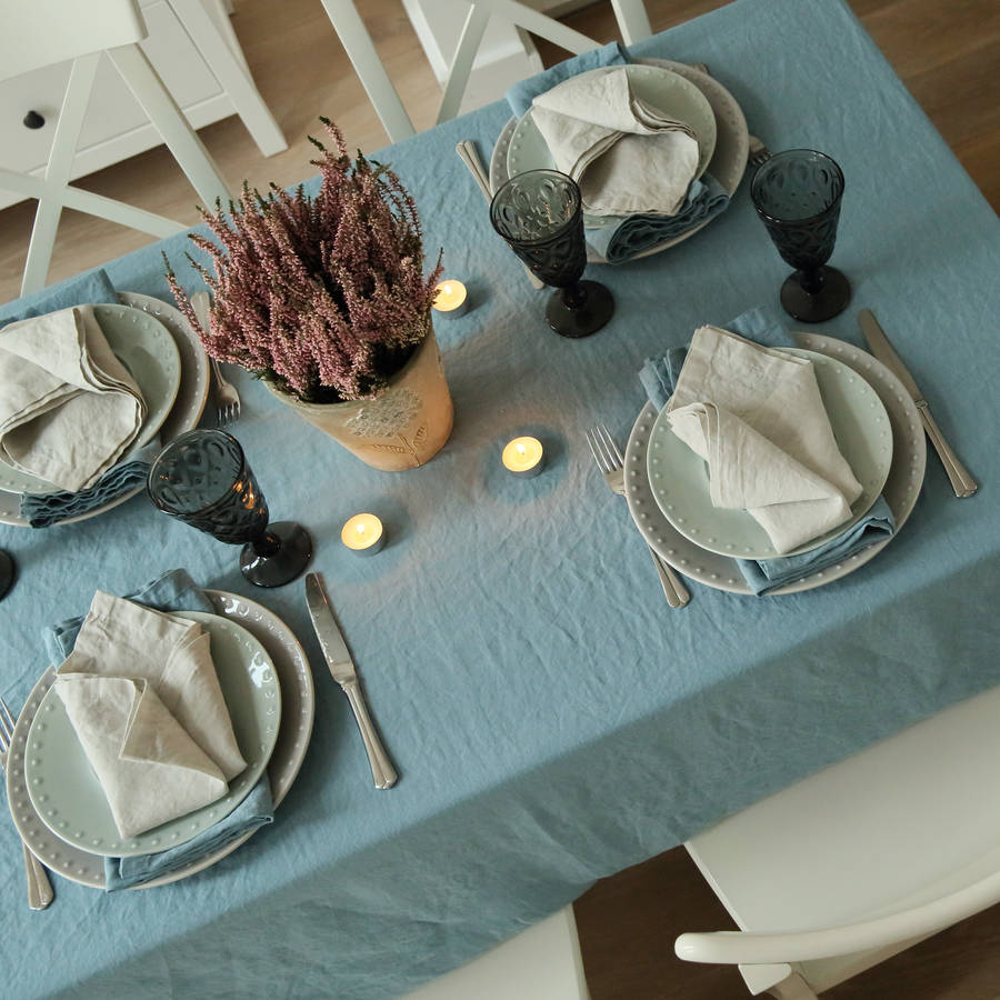 LinenMe 1 x Stone Washed Napkins Silver 53 x 53 cm Linen