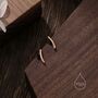 Sterling Silver Curved Bar Stud Earrings, thumbnail 7 of 12