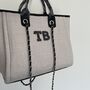 Personalised White And Black Large Chain Tote Beach Bag, thumbnail 4 of 9
