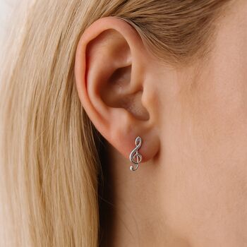 Sterling Silver Music Note Earrings, 4 of 8