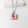 Flow Square Wooden Necklace Sustainable Jewellery, thumbnail 1 of 7