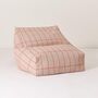 Vibes Kids Armchair Beanbag Pink Red Grid, thumbnail 1 of 3