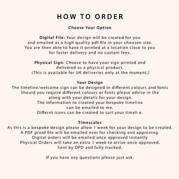 Illustrated Order Of The Day Welcome Sign Timeline Cartoon Retro Style Digital Or Physical, 3 of 3