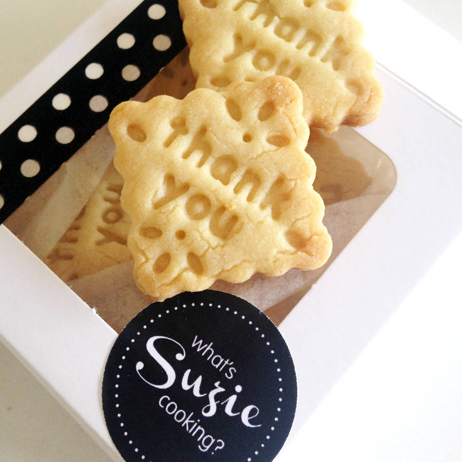 handmade shortbread thank you biscuits by what's suzie cooking