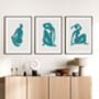 Set Of Three Figure Silhouette Art Prints For Home, thumbnail 7 of 7