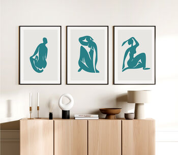 Set Of Three Figure Silhouette Art Prints For Home, 7 of 7