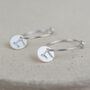 Sterling Silver Circle Initial Charm Hoops, thumbnail 2 of 4
