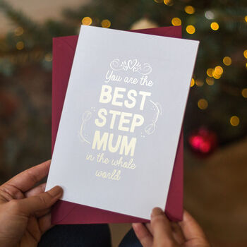 Foil 'Best Step Mum In The Whole World' Card, 7 of 7