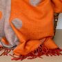 Cashmere Blend Dots Scarf In Orange, thumbnail 3 of 5
