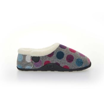 Florence Grey Pink Purple Spot Women's Slippers Indoor/Garden Shoes, 3 of 9