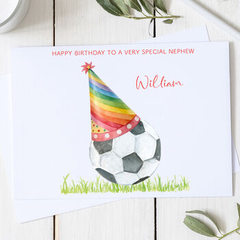 Personalised Nephew Football Birthday Card, 2 of 2