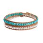 Draco Tan Leather Wrap Bracelet With Turquoise, thumbnail 2 of 4