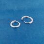 Silver Cz Stone Huggie Hoop Earrings, thumbnail 6 of 7