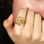 Stainless Steel Lily Adjustable Ring In Gold Plating, thumbnail 2 of 5