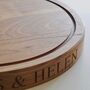 Personalised Round Wooden Cheese Boards, thumbnail 4 of 9