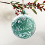 Personalised Hand Painted Green Christmas Bauble, thumbnail 4 of 5