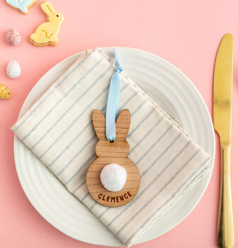 Personalised Wooden Bunny Decoration, 2 of 5