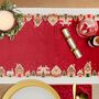 Christmas Table Runner Red Gingerbread, thumbnail 2 of 8