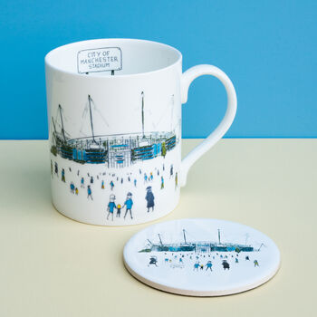 City Of Manchester Stadium Football Mug, 2 of 5