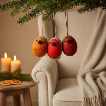 Whimsical Winter Robins Fair Trade Handmade, 6 of 6