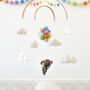 Elephant Flying With Rainbow Balloons Nursery Mobile, thumbnail 1 of 12