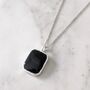 'The Rectangle' Black Tourmaline Sterling Silver Necklace, thumbnail 4 of 8