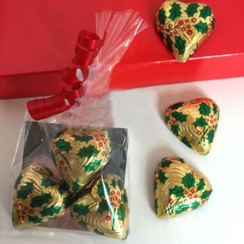 Christmas Chocolate Foiled Heart Favours, 4 of 5