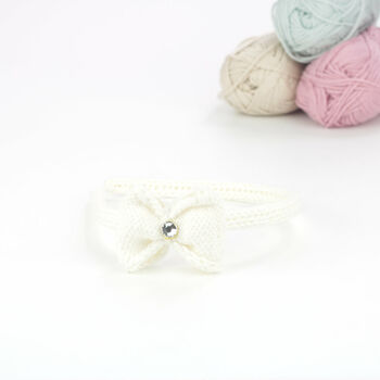 Handknitted Organic Cotton Bow Hairband, 9 of 9