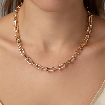 Chunky Horseshoe Link Chain Necklace, 2 of 6