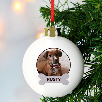 Personalised Pet Christmas Bauble Dog Xmas Tree Ornament With Photo, 3 of 4