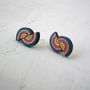 Rainbow Wooden Eco Stud Earrings, thumbnail 5 of 5