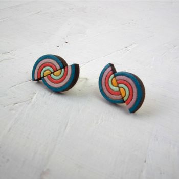 Rainbow Wooden Eco Stud Earrings, 5 of 5
