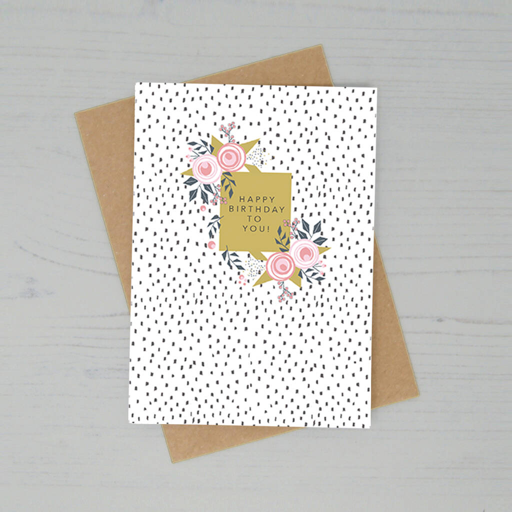 Floral Happy Birthday Card By Lucy Alice Designs