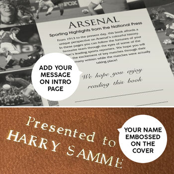 Arsenal Personalised Football Gift Newspaper Book, 12 of 12