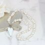 White Pearl Necklace With Heart, thumbnail 3 of 6