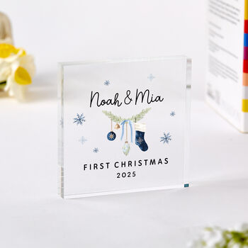 Couple’s First Christmas Gift Acrylic Block, 5 of 5