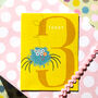 Mini Smiley Spider 3rd Birthday Card, thumbnail 1 of 5
