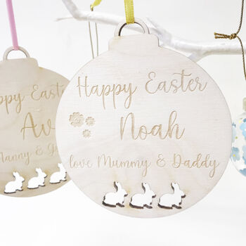 Personalised Easter Decoration With Bunnies, 2 of 4